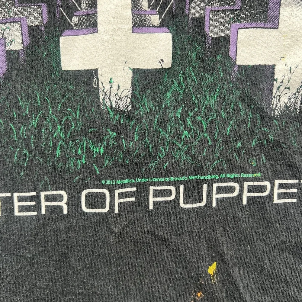 Metallica Master of Puppets T Shirt Mens S Black Tour Concert Rock Distressed